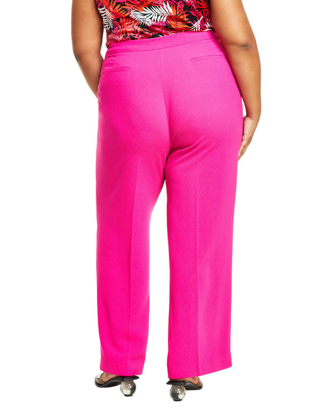 Bar III Women's Plus Size Textured Crepe Wide-Leg Pants - Picture 10 of 15