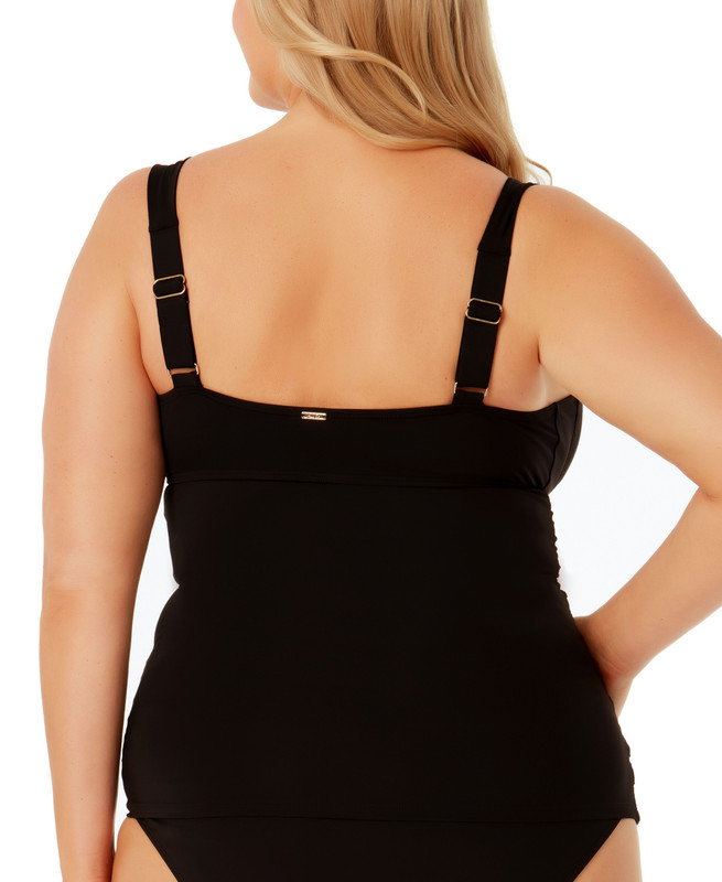 Anne Cole Women's Plus Size Twist-Front Underwire Tankini Top - Picture 11 of 13