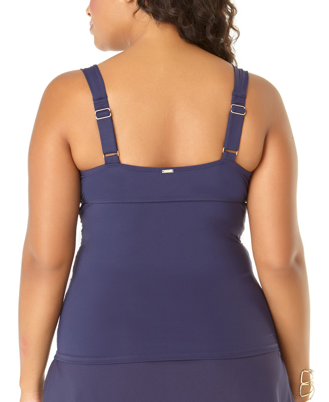 Anne Cole Women's Plus Size Twist-Front Underwire Tankini Top - Picture 13 of 13