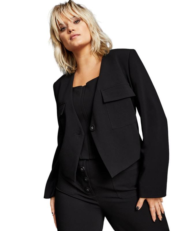 Royalty by Maluma Damen Blazer mit abgewinkelter Vorderseite und einem Knopf - Bild 13 von 15
