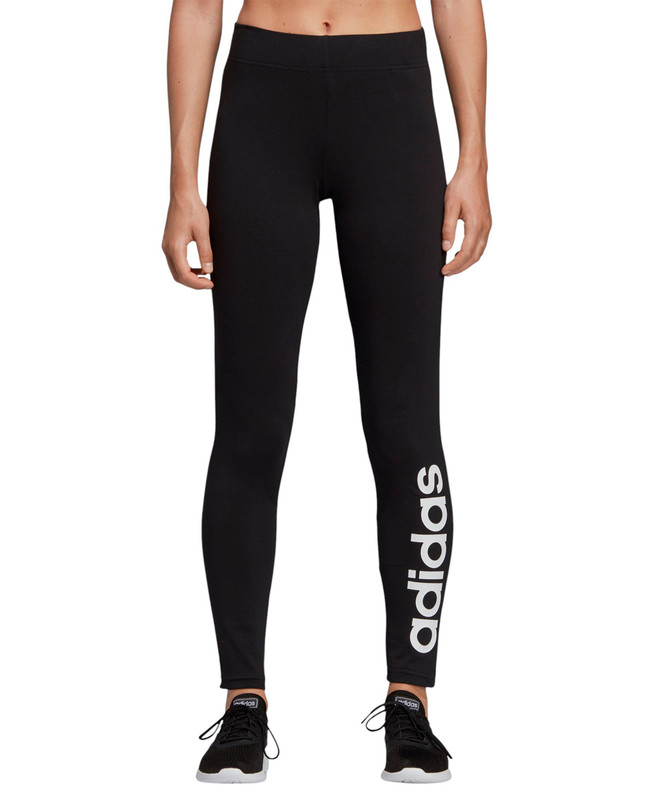 Женские леггинсы Adidas с линейным логотипом черные XX-Small 3190₽
