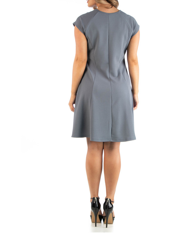 24seven Comfort Apparel Women's Plus Size Keyhole Neck Dress - Picture 9 of 12