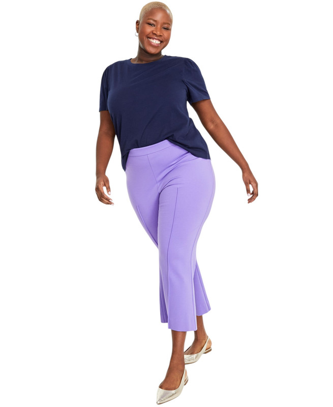 On 34th Women's Trendy Plus Size Pont? Kick-Flare Ankle Pants - Picture 6 of 8