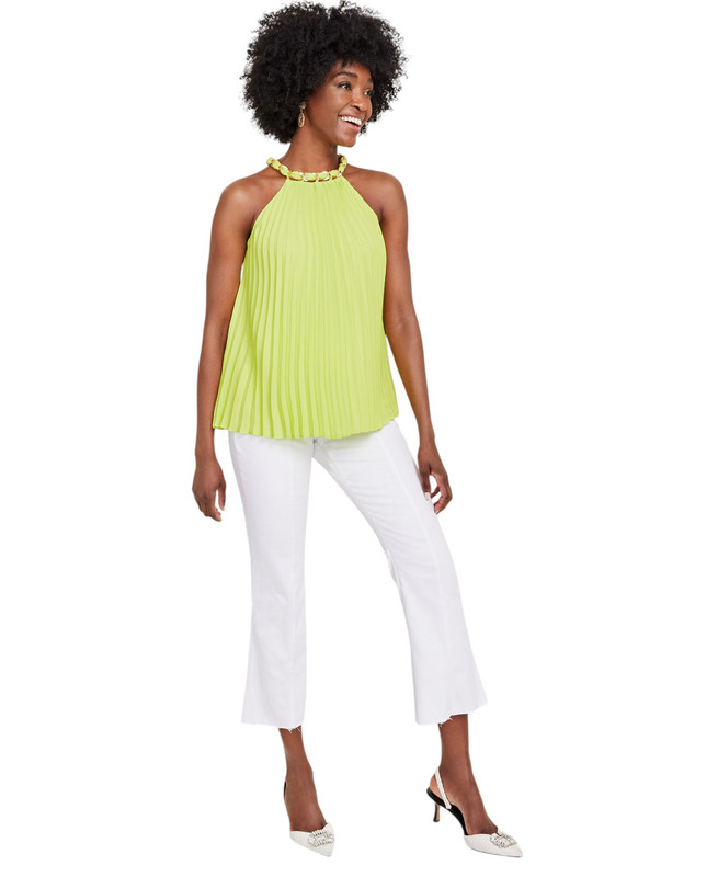 INC International Concepts Women’s High-Rise Pull-On Flared Cropped Jeans