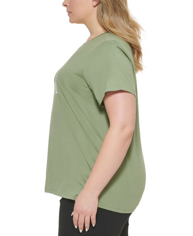 Camiseta gráfica Calvin Klein Jeans para mujer de moda talla grande con logotipo de lámina - Imagen 11 de 12