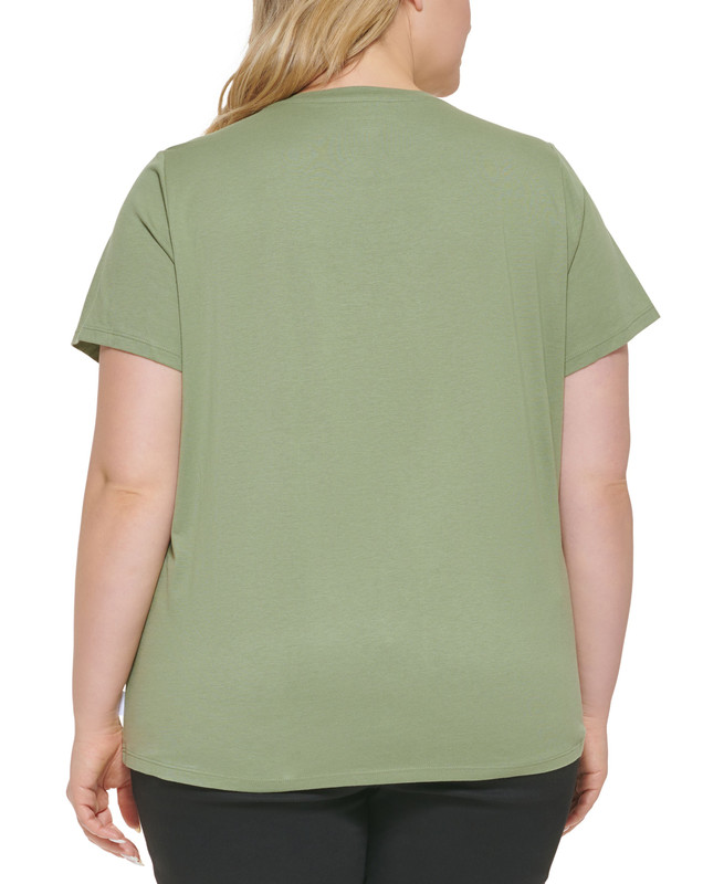 Camiseta gráfica Calvin Klein Jeans para mujer de moda talla grande con logotipo de lámina - Imagen 12 de 12