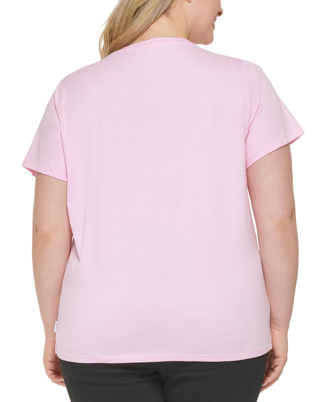 Camiseta gráfica Calvin Klein Jeans para mujer de moda talla grande con logotipo de lámina - Imagen 8 de 12