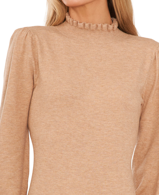 CeCe Women's Long Sleeve Smock Cuff Mock Neck Sweater Dress - Picture 9 of 12