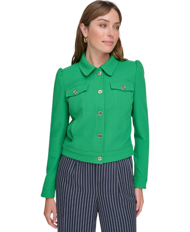 Tommy Hilfiger Women's Long-Sleeve Button-Front Jacket - Picture 11 of 17