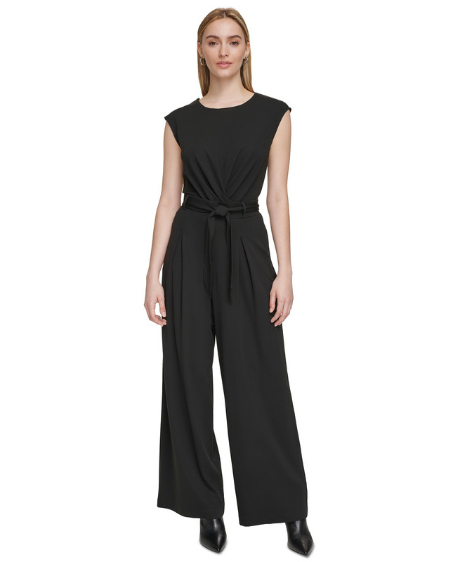 Pantalones para mujer Calvin Klein plisados con cinturón delantero - Imagen 12 de 13