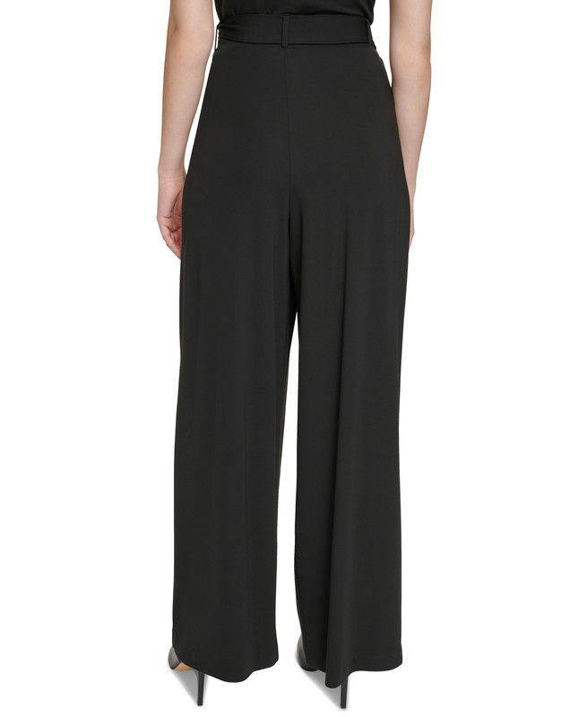 Pantalones para mujer Calvin Klein plisados con cinturón delantero - Imagen 7 de 13