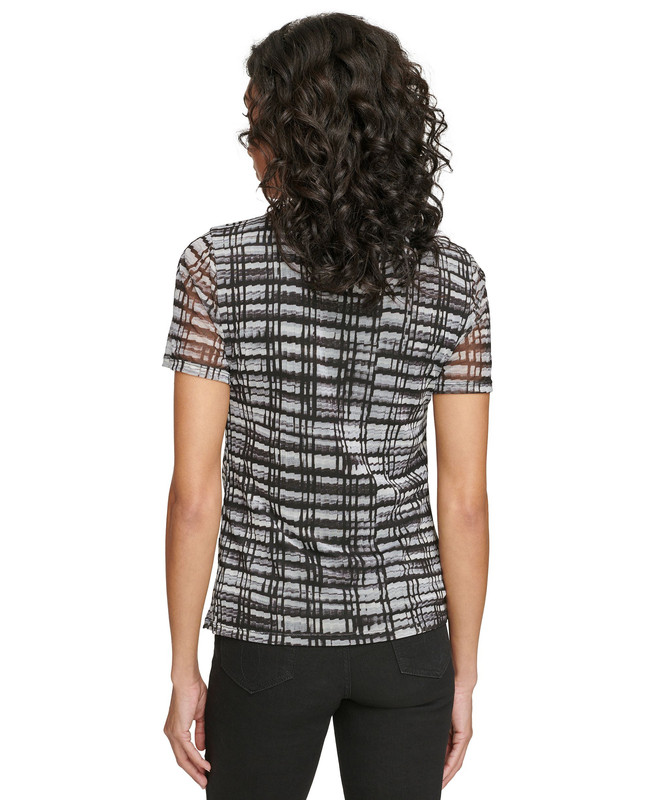 Calvin Klein Women's Asymmetrical Printed Ruched Top - Picture 7 of 15