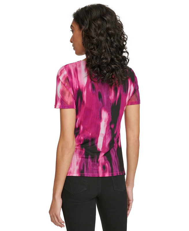 Calvin Klein Women's Asymmetrical Printed Ruched Top - Picture 12 of 15
