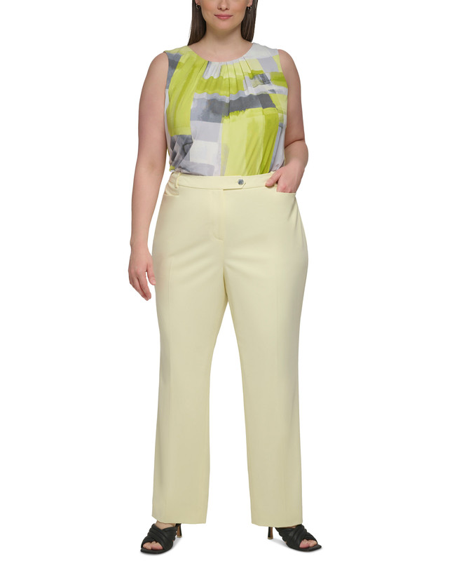 Pantalones para mujer Calvin Klein talla grande Lux corte moderno - Imagen 8 de 16