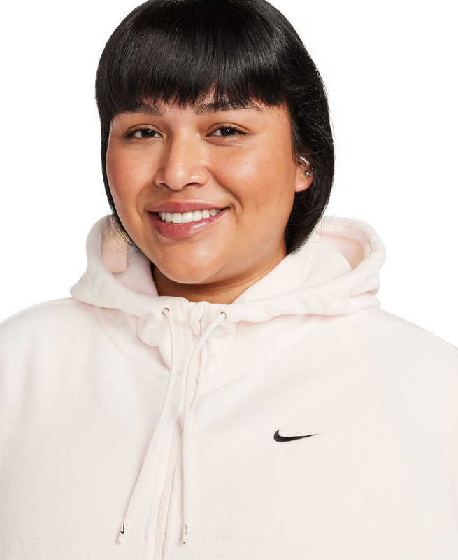 Nike Women's Plus Size Therma-FIT Full-Zip Fleece Hoodie (Pale Ivory, 1X) - Picture 4 of 6