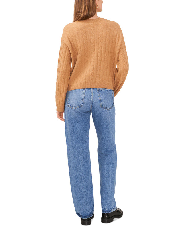 1.STATE Women's Crewneck Long-Sleeve Cable-Knit Sweater - Picture 10 of 12