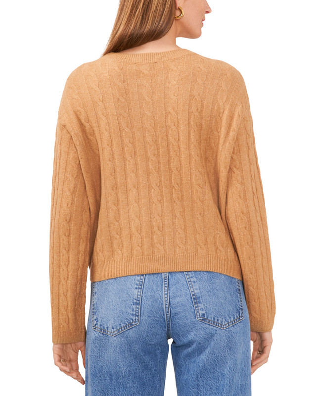 1.STATE Women's Crewneck Long-Sleeve Cable-Knit Sweater - Picture 12 of 12