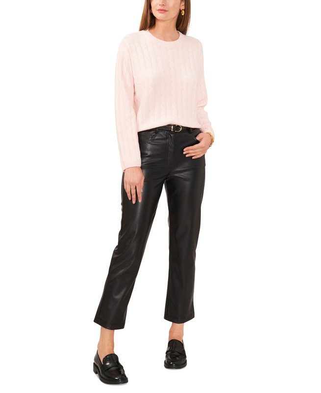 1.STATE Women's Crewneck Long-Sleeve Cable-Knit Sweater - Picture 5 of 12