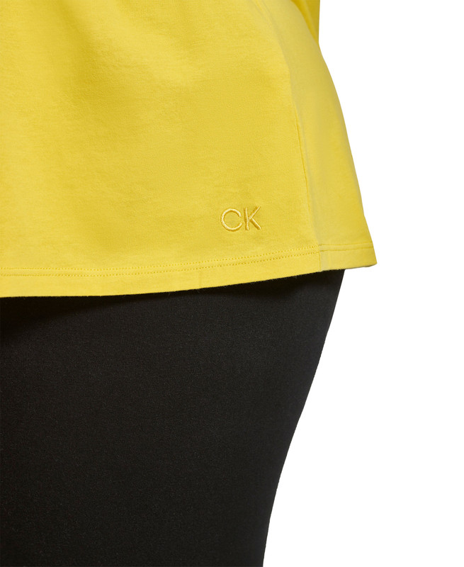 Camiseta de manga corta Calvin Klein Performance para mujer talla grande de algodón con cuello en V - Imagen 13 de 13