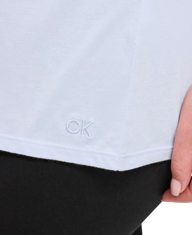 Calvin Klein Performance Women's Plus Size Cotton V-Neck Short-Sleeve T-Shirt - Picture 15 of 15