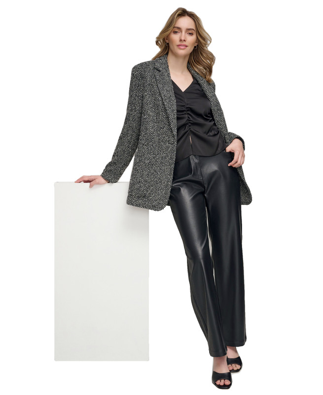 Pantalones para mujer Calvin Klein de pierna delgada de imitación de cuero - Imagen 10 de 10