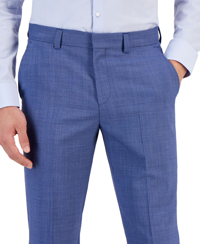 Hugo Boss Men's Modern-Fit Stretch Wool Suit Pants (Mid Blue, 32R) - Picture 4 of 6
