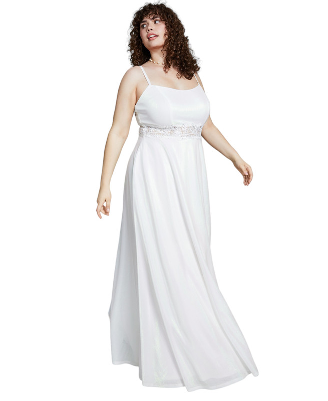 City Studios Women's Trendy Plus Metallic Sleeveless Gown - Picture 11 of 16