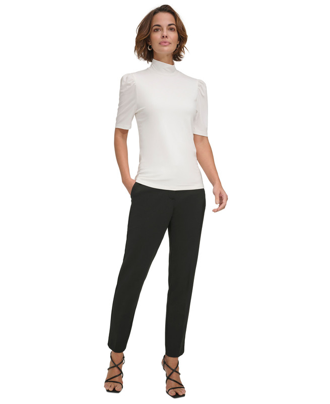 DKNY Women's Mock-Neck Puff-Sleeve Top - Picture 7 of 14