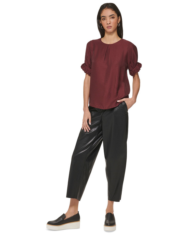 DKNY Women's Textured Cuffed-Sleeve Top - Picture 12 of 13