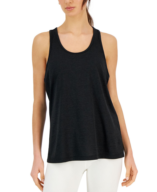 Camiseta sin mangas ID Ideology para mujer activa plisada espalda relajada (negro profundo, X-grande) - Imagen 1 de 3
