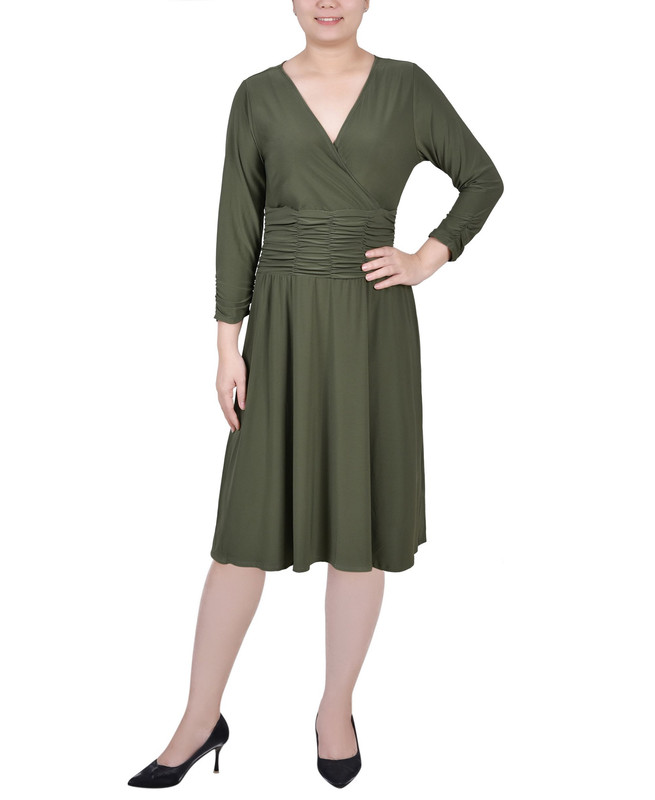 knee length dresses for ladies Karen Kane Women's Short Sleeve A-Line Dress - Black main image 1