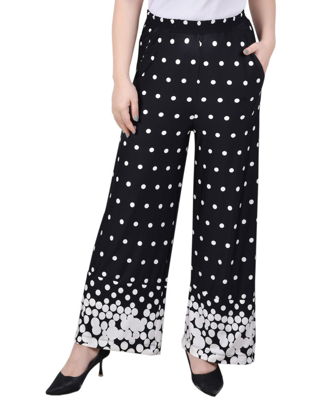 NY Collection Women's Petite Wide Leg Pull On Pants - Picture 16 of 18