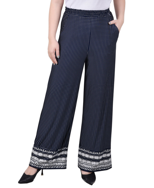 NY Collection Women's Petite Wide Leg Pull On Pants - Picture 13 of 18
