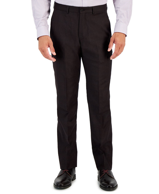 Мужские облегающие брюки из черной шерстяной ткани Windowpane от Armani Exchange 7490₽