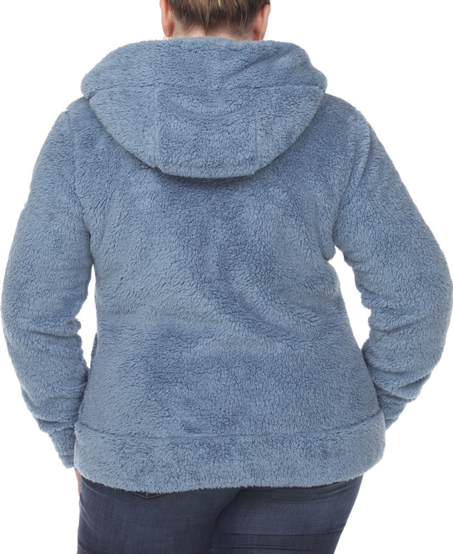 White Mark Women's Plus Size Hooded Sherpa Jacket - Picture 13 of 17