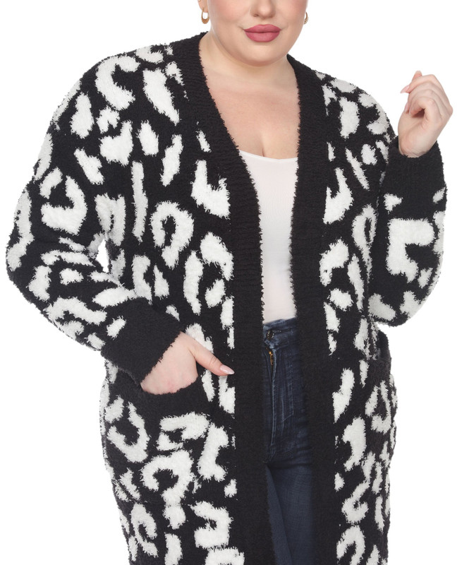 White Mark Damenpullover Übergröße vorne offen Sherpa - Bild 10 von 20
