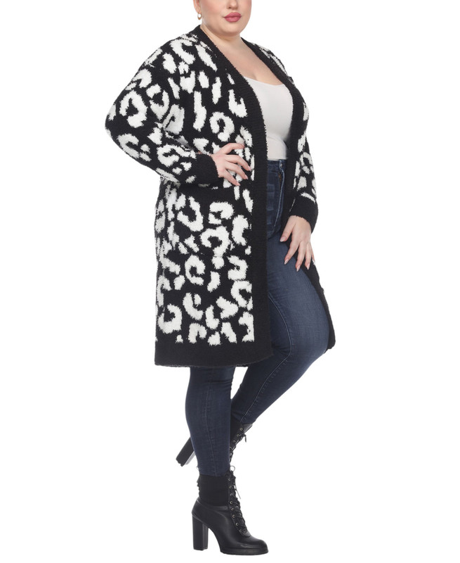 White Mark Damenpullover Übergröße vorne offen Sherpa - Bild 7 von 20