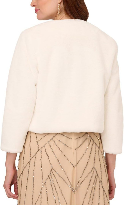 Adrianna Papell Women's Faux-Fur Bolero Jacket - Picture 5 of 6