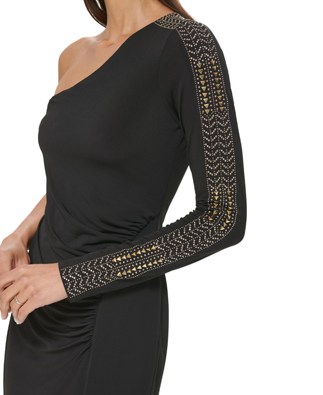 Guess Women's One-Should Embellished-Sleeve Midi Dress - Picture 8 of 8
