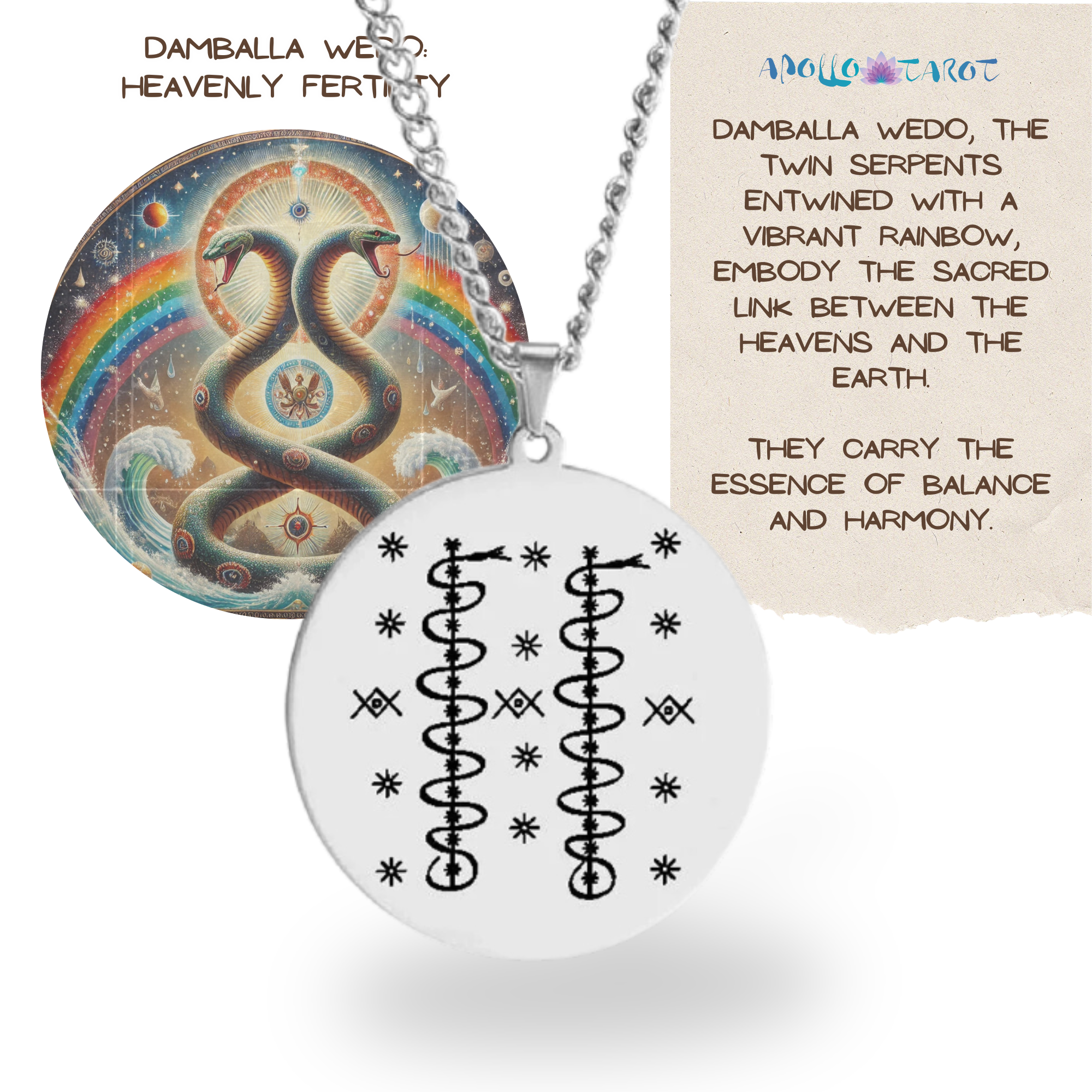 Silver Voodoo Veve Symbols Necklace • Afro-Caribbean Vodou Jewelry Loa Amulet - Picture 10 of 28