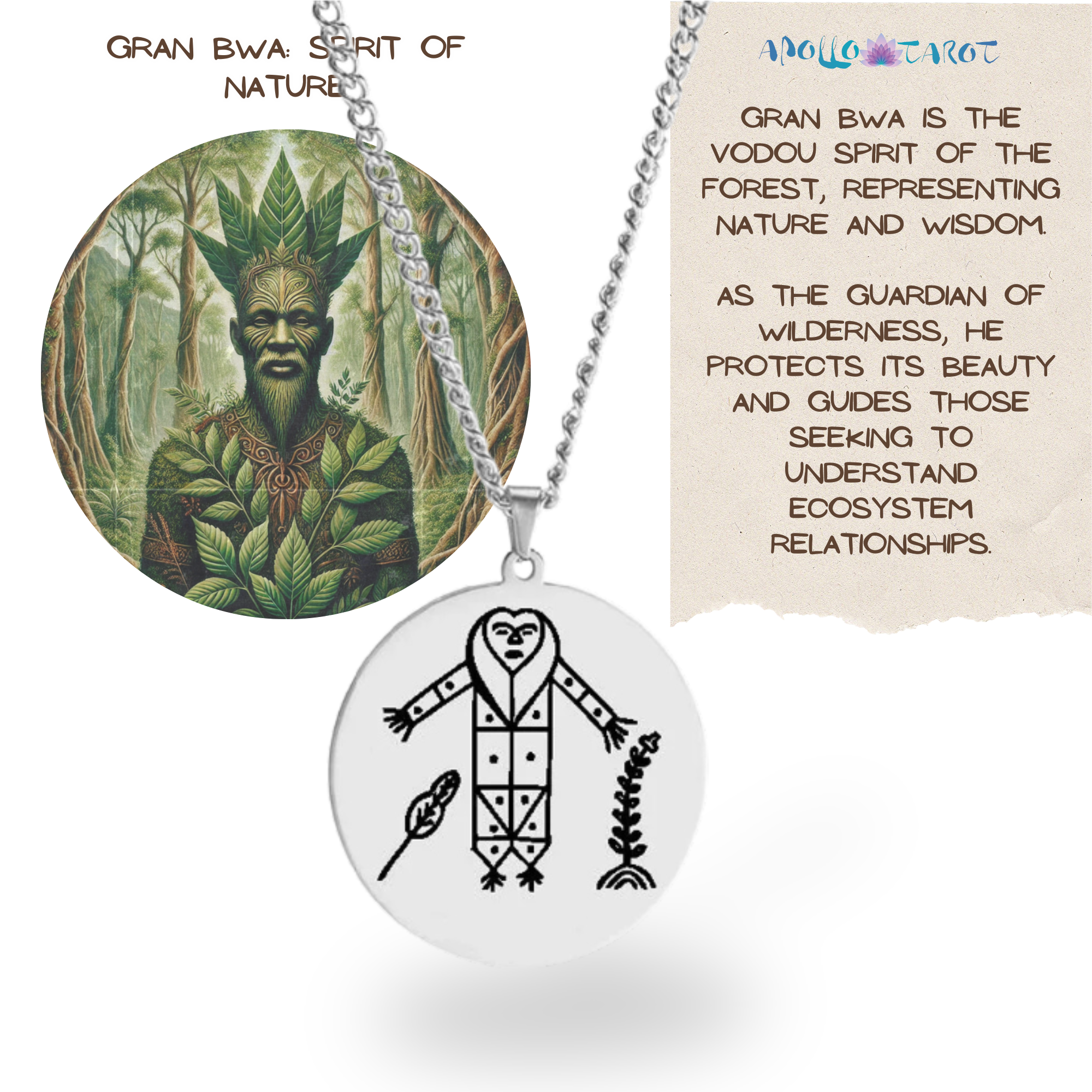 Silver Voodoo Veve Symbols Necklace • Afro-Caribbean Vodou Jewelry Loa Amulet - Picture 14 of 28