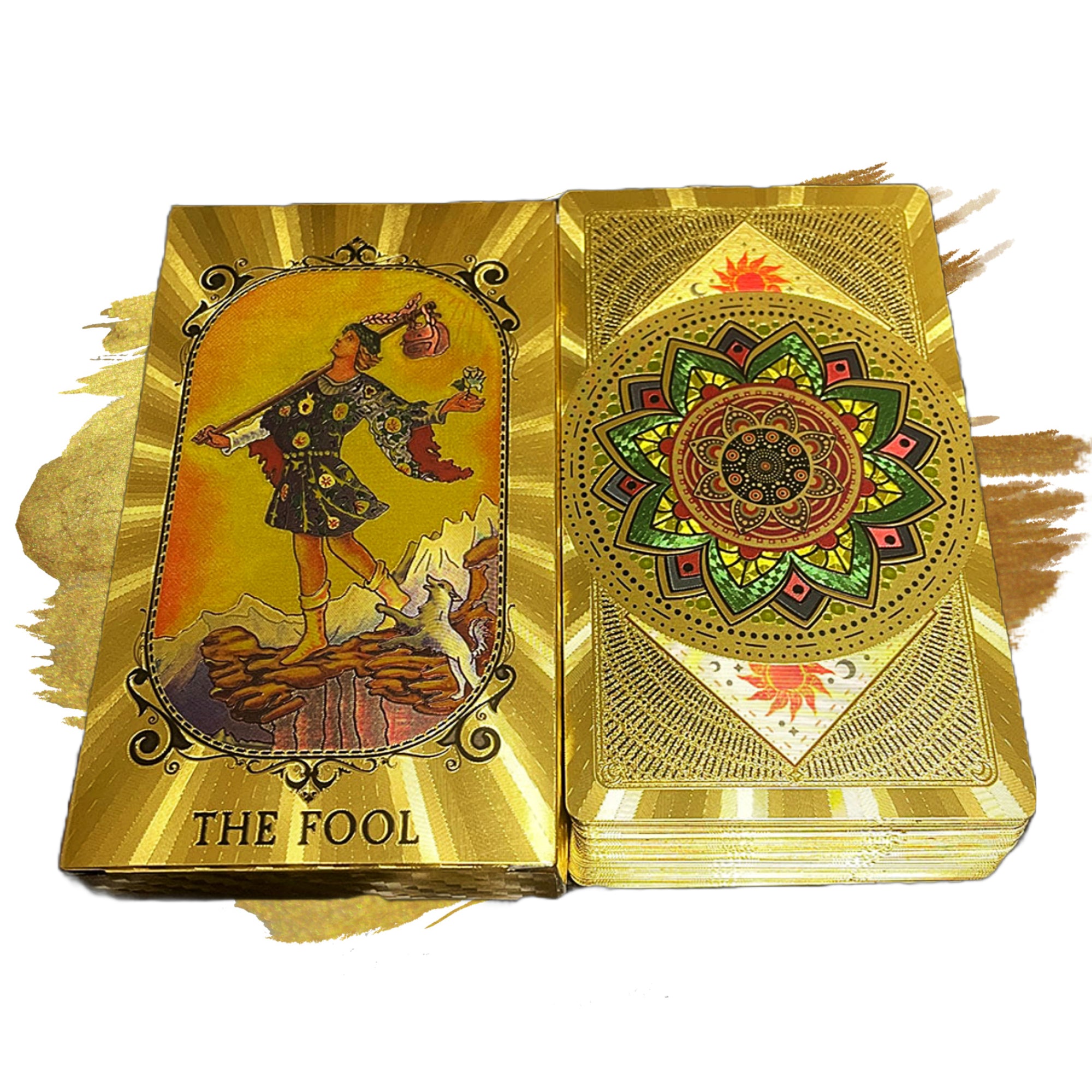 Gold Foil Tarot Cards Deck In Economic Tuck Box With Colored English ...