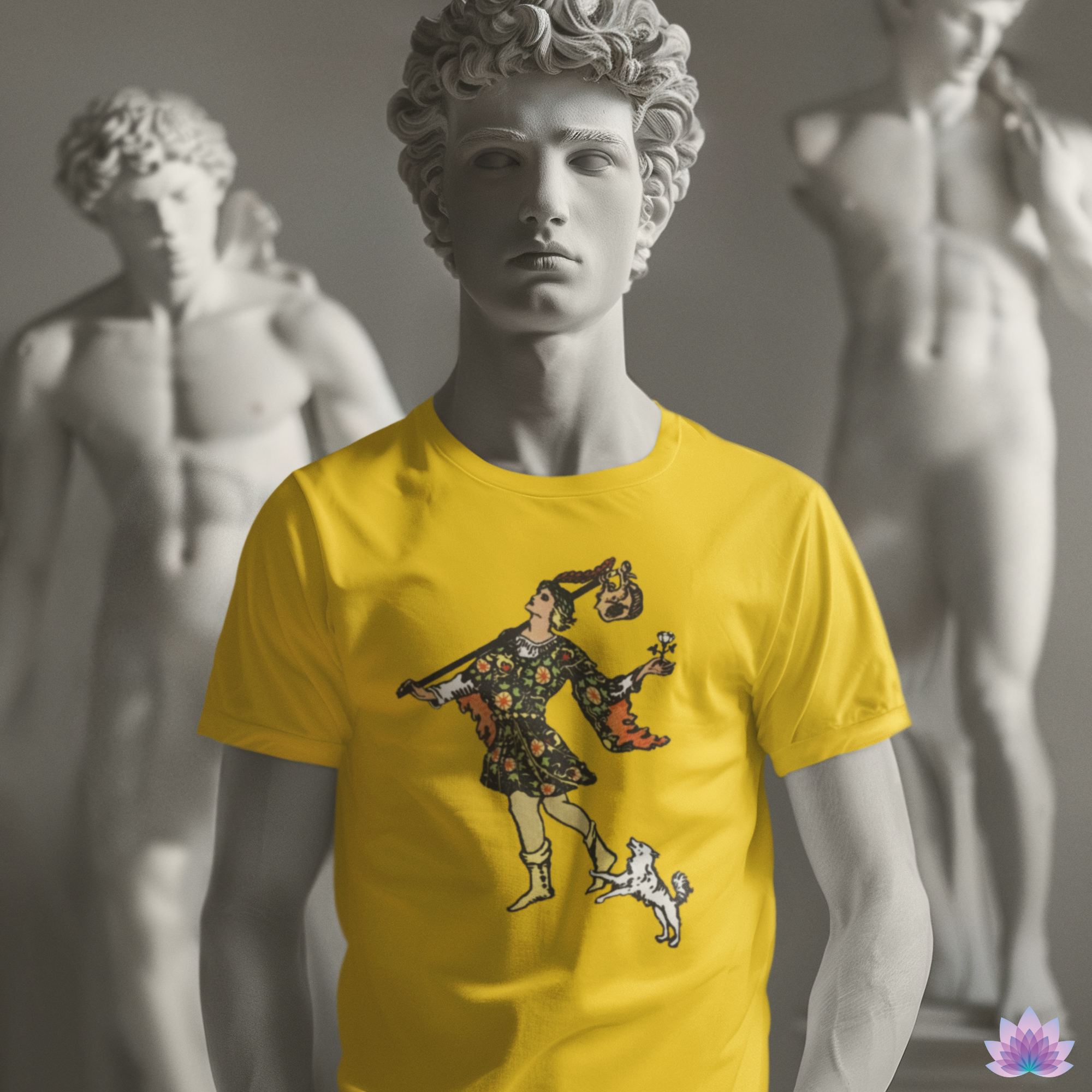 T-shirt gialla unisex carta tarocchi • abbigliamento stretchy maglietta spirituale significativa - Foto 17 di 18