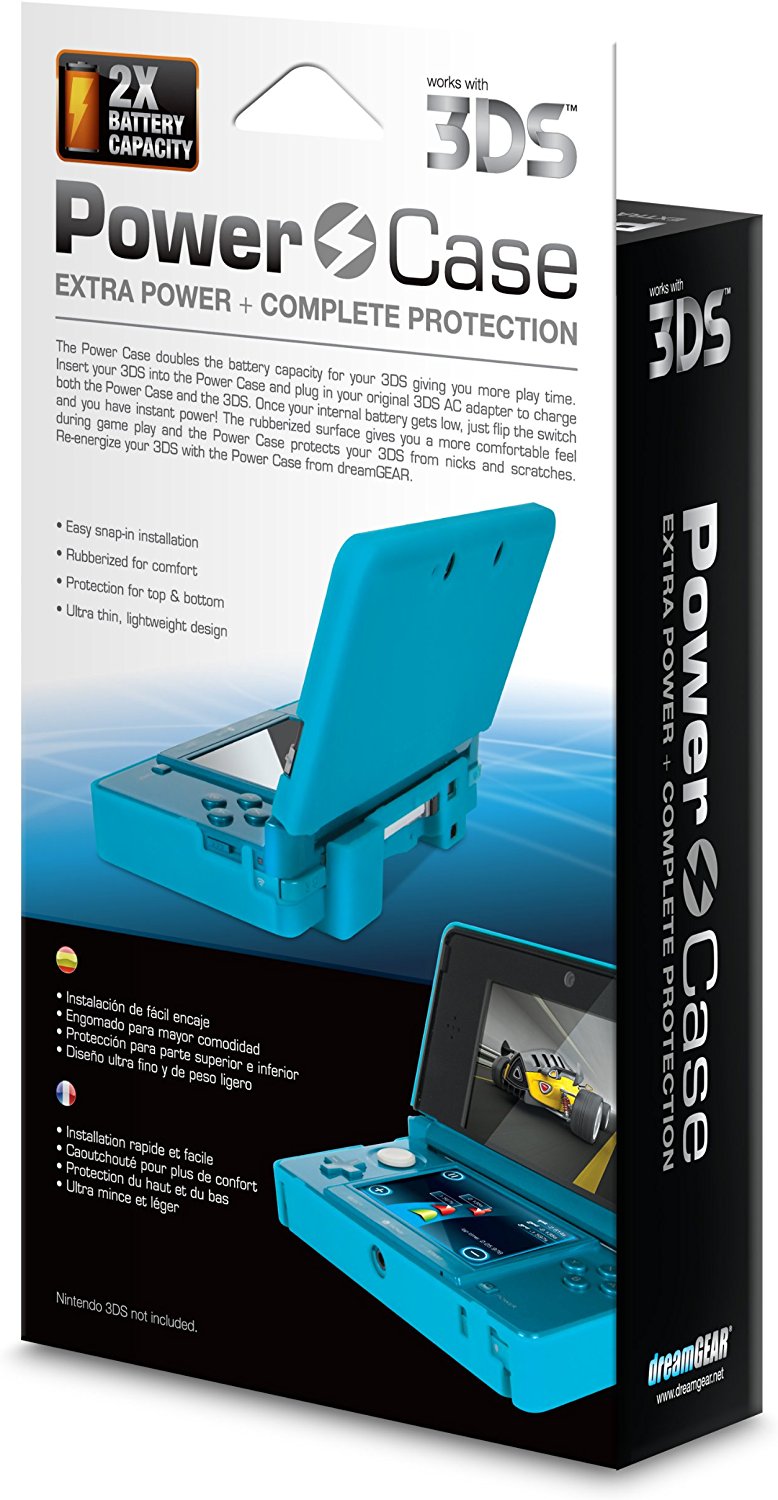 dreamGEAR Nintendo 3DS Power Case Extended Backup Battery Blue