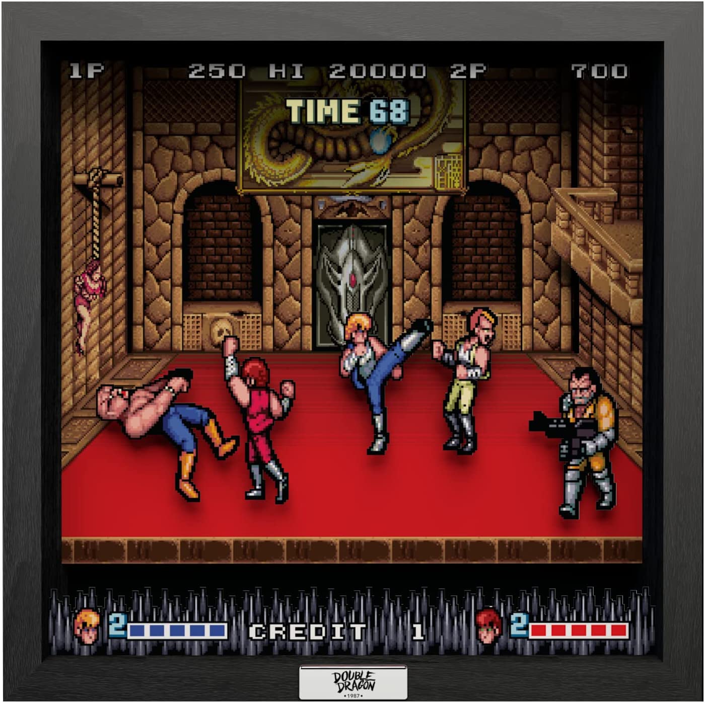 Pixel Frames Double Dragon Final Boss Fight 9x9 Shadow Box