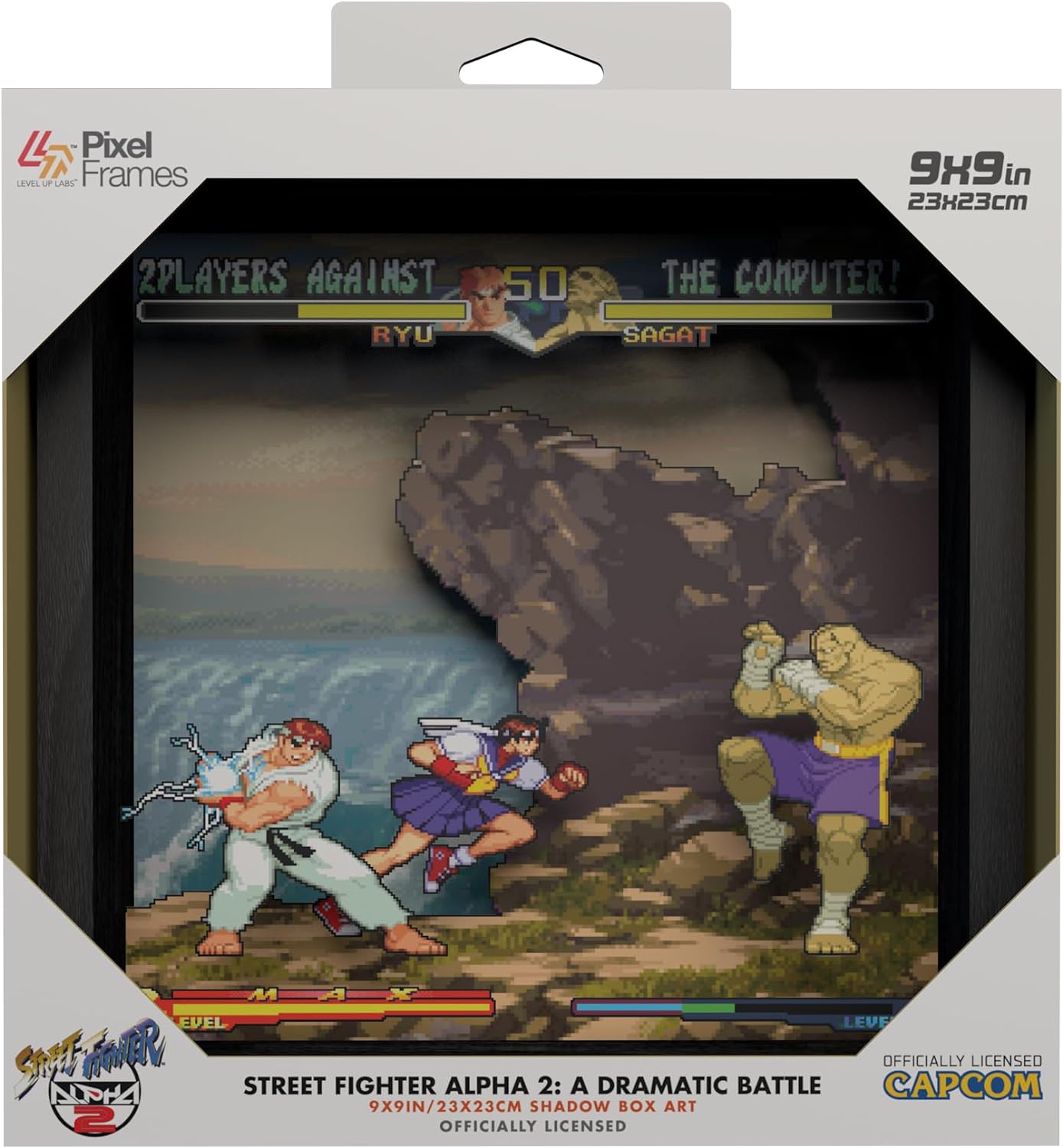 Pixel Frames Street Fighter Alpha 2: A Dramatic Battle 9x9 inches