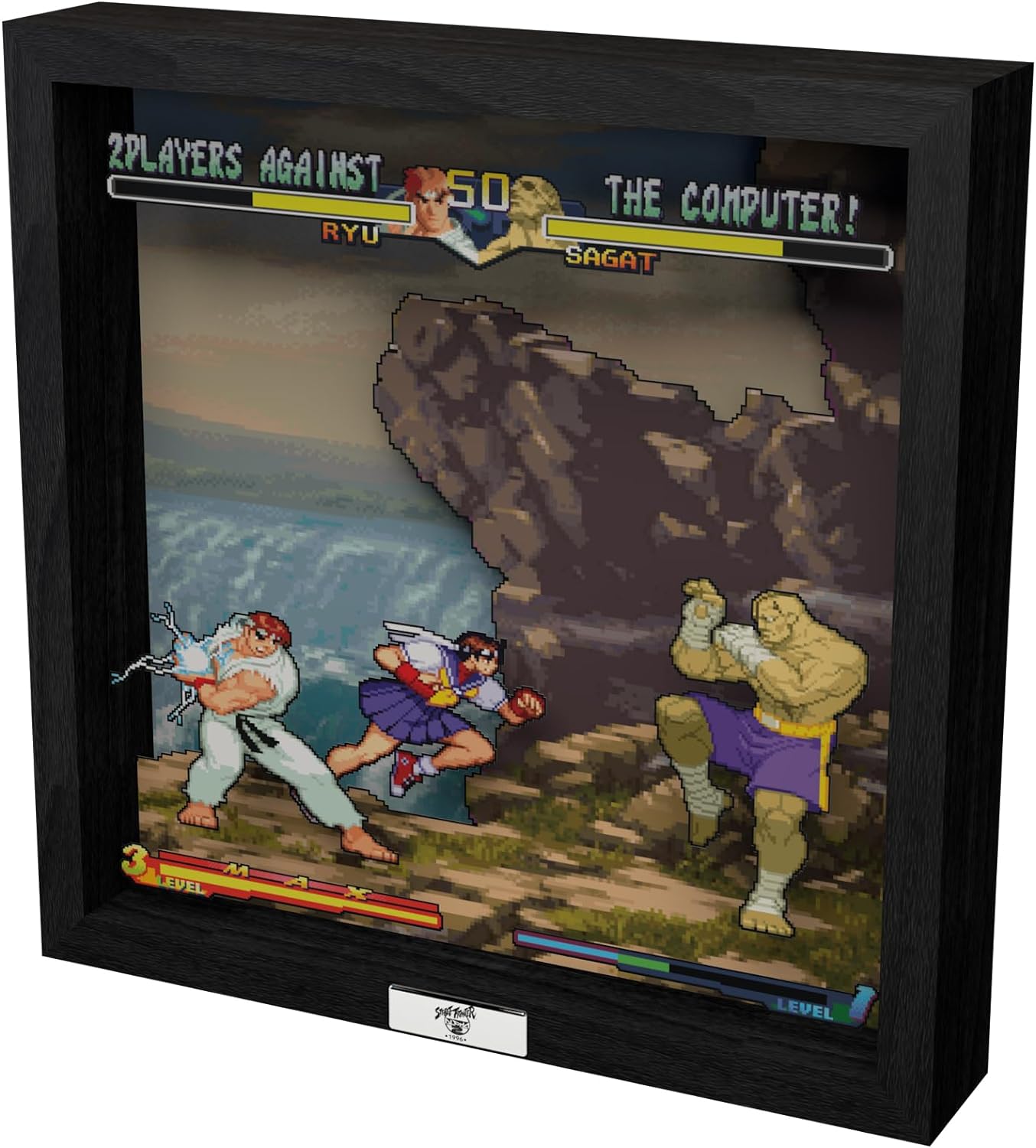 Pixel Frames Street Fighter Alpha 2: A Dramatic Battle 9x9 inches