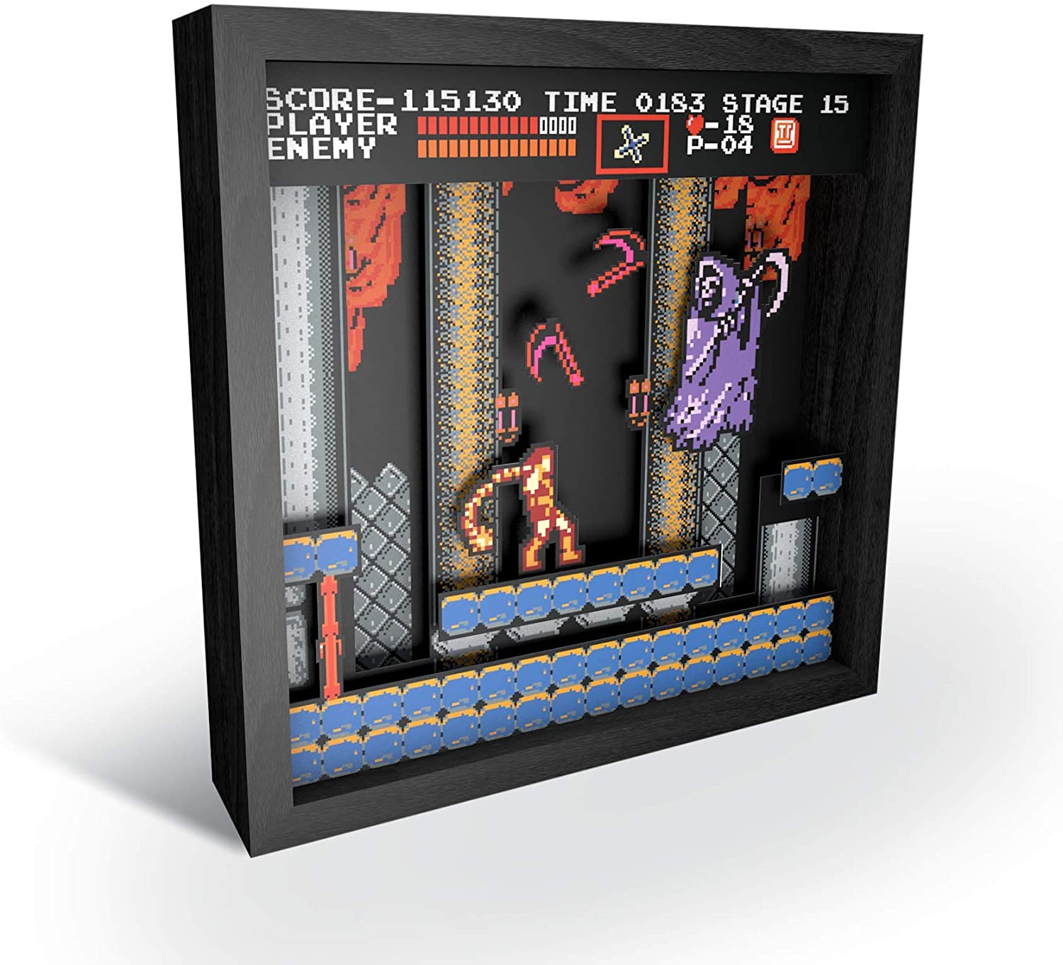 Pixel Frames Castlevania: Grim Reaper NES 9x9 inches Shadow Box