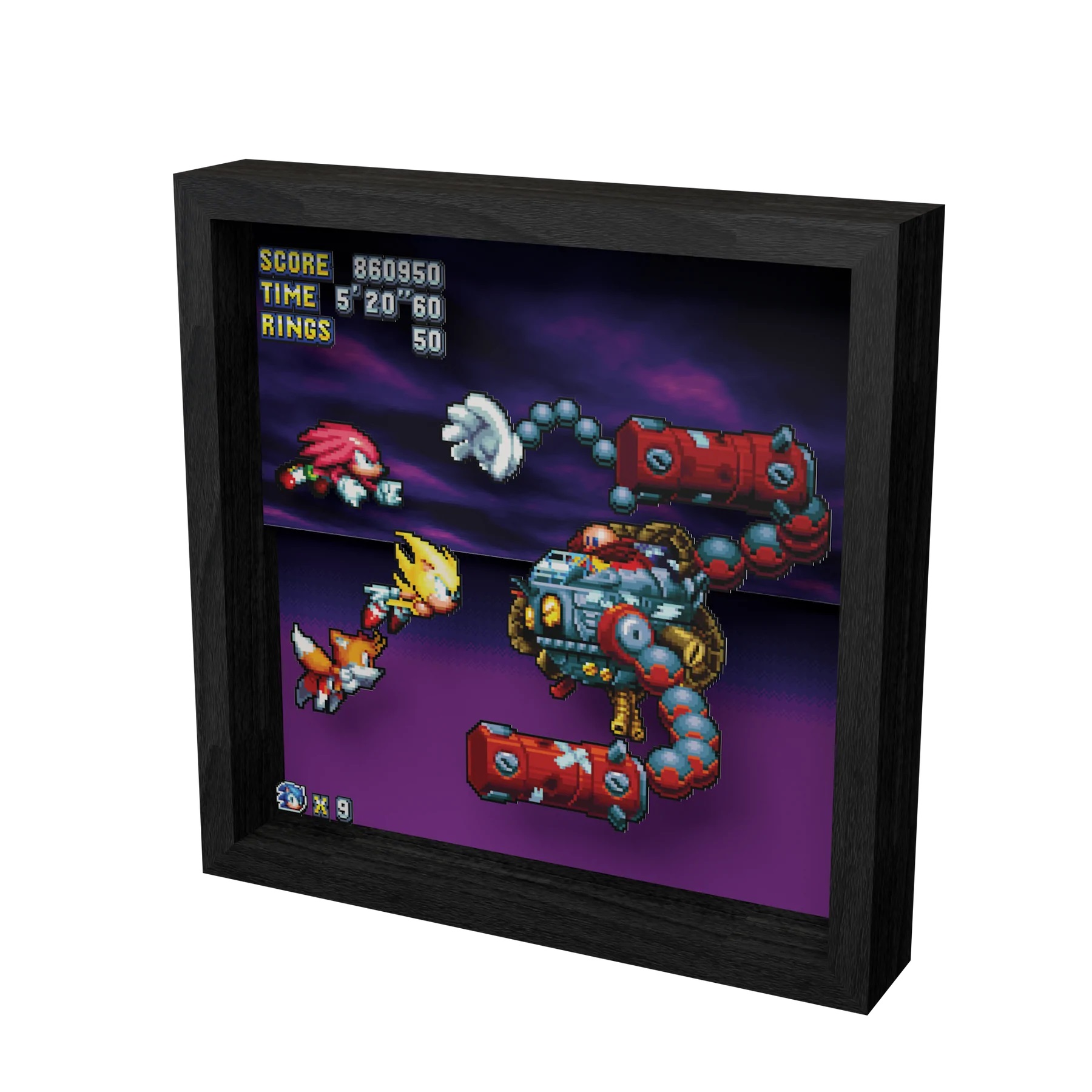 Pixel Frames Sonic Mania Heroes vs Dr Eggman 9x9 Shadow Box Art | eBay