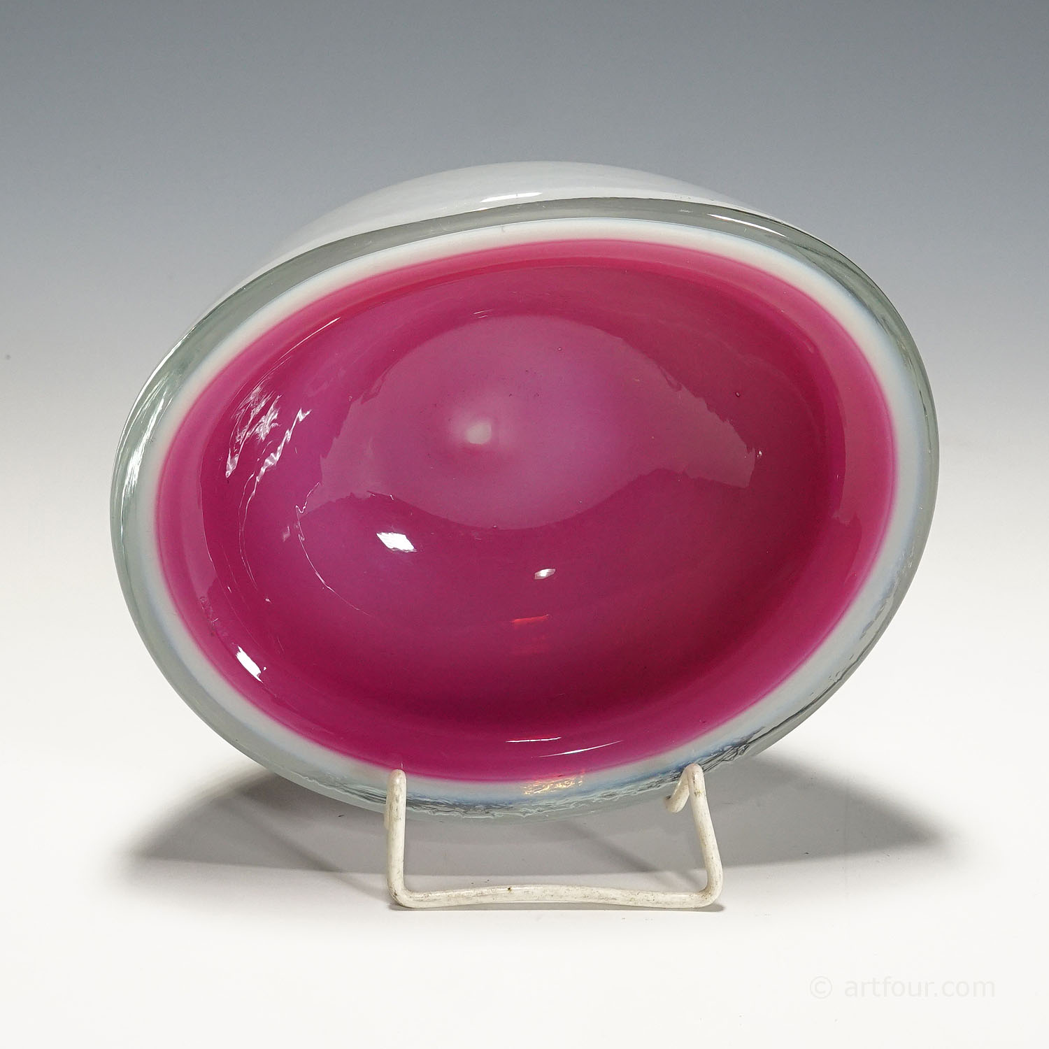 Archimede Seguso 'Alabastro' Kunstglasschale, Murano Italien ca. 1958 - Bild 3 von 5